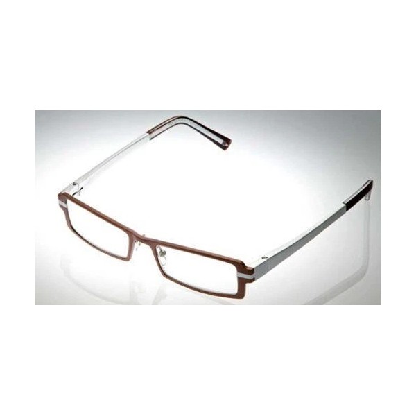 Calabria 822 Techno Optical Metal Reading Glasses w/Hard Case (Nutmeg,