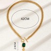 Mauzew 18K Gold Plated Necklaces for Women Emerald Cuban Link
