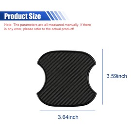 ZIMISI 4PCS Car Door Handle Cup Scratch Protectors, 3D Carbon Fiber Auto Door Bowl Guard Pad, Universal TPU Doors Handle Paint Cover Protective Sticker for Most Vehicles (Medium/Black)