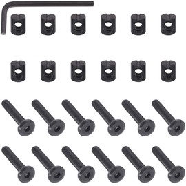 Mardatt M6 x 35mm 24PCS Black Zinc Plated Hex Socket Cap Bolts Crib Bolts and Barrel Nuts Cross Dowel Replacement for Crib Cots Beds Chair Table Desk Furniture