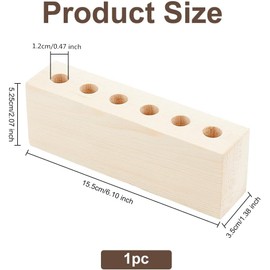 OLYCRAFT 6 Holes Wooden Desk Pen Holder Wooden Desk Pen Holder Pen Holder Pen Holder for Office Pen Holder Round Hole Pen Holder for Fountain Pen Storage Fountain Pen Collection Decoration Office