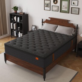 VISCOUNTESS Full Size Mattress, 9 Inch Hybrid Mattresses with Durable Support, Motion Isolation & Individually Poctet, 100 Night Trial, Dark Grey