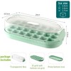 Pressable Ice Cube Tray with 21 Compartments, Green, Easy Ice