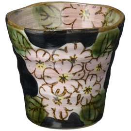 Mino Ware 131-1514 Chuhai Flower (Black)