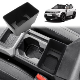GAFAT Dacia Duster 3 2024 2025 2026 Centre Console Storage Box, Dacia Duster 2025 Drink Holder Organiser Front Armrest for Small Parts, 2025 Dacia Duster 3 Accessories