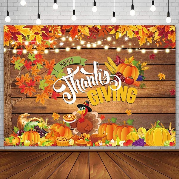 Sendy 7x5ft Happy Thanksgiving Backdrop Give Thanks Autumn Harvest Party