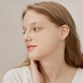 Palm Leaf Earrings 925 Sterling Silver Monstera Leaf Dangle Earrings Tropical Plant Jewellery for Women