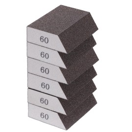 sourcing map 6pcs Sanding Sponge Blocks 120-180 Grit Sanding Sponge with Angled Edge 4"x2.8"x1", Washable and Reusable Foam Sanding Block for Polishing Kitchen Metal Wood Drywall Home