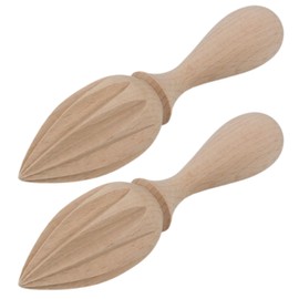 teemando® 2 X Wooden Pointed Lemon Squeezer 15cm Juicer Juicer for Citrus Fruit Juicer