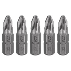 HARFINGTON 5pcs PZ2 Screwdriver Bit 1/4" Hex Shank 25mm/1" Length Magnetic Phillips Slotted Hex Bits S2 Steel Screw Driver Bit Industrial Grade Electric Hexagon Drill Bits