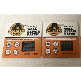 Gorilla LOT of 2 GORILLA brand Flexible Wall Repair Patch 4" X 4" for Drywall or Plaster