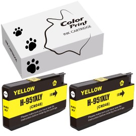 ColorPrint (2-Pack, 2X Yellow) Compatible 950 951 Ink Cartridge Replacement for HP 951XL 950XL Work with Officejet Pro 8600 8610 8620 8630 8640 8660 8100 8615 8625 251dw 271dw 276dw Laser Printer