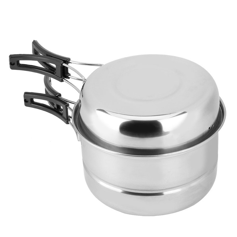 Stainless Steel Portable Outdoor Travel Camping Picnic Cookware Cooking Pot