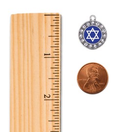 Inspired Silver - Star of David - Silver Necklace for Women - Circle Pendant Chain Necklace Jewelry Gift with Cubic Zirconia - Women's Necklace Charm with Lobster Claw Clasp