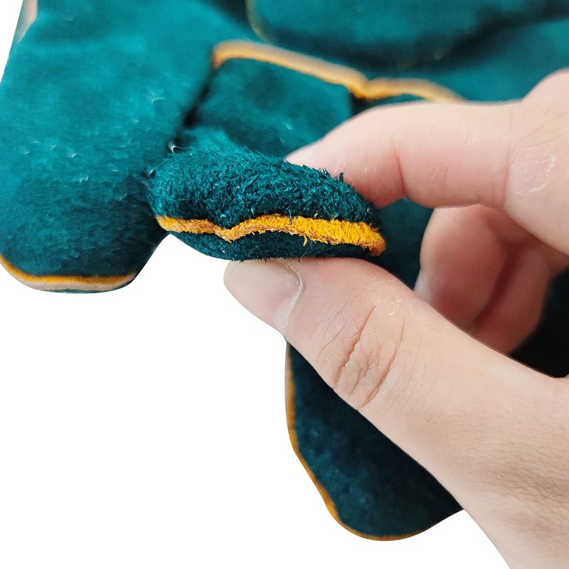 Spring.Rd Anti-Bite Gloves Safety Ultra Long Leather Bite Green Pets