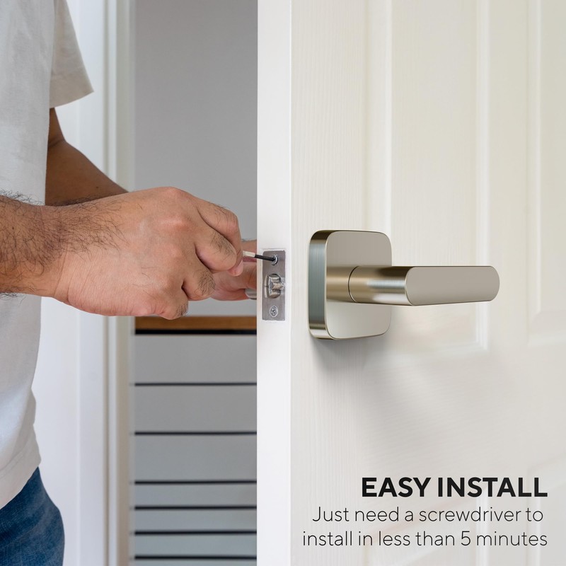 ULTRALOQ Passage Lever Door Handle, Reversible Handle No Lock for