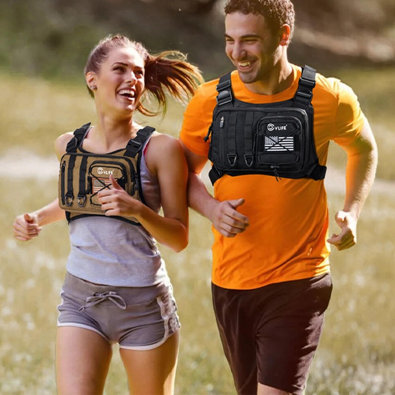 CVLIFE Outdoor Chest Bag for Men, Tactical Chest Pack with