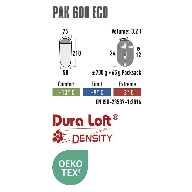 High Peak Pak 600 Eco Sleeping Bag Regular