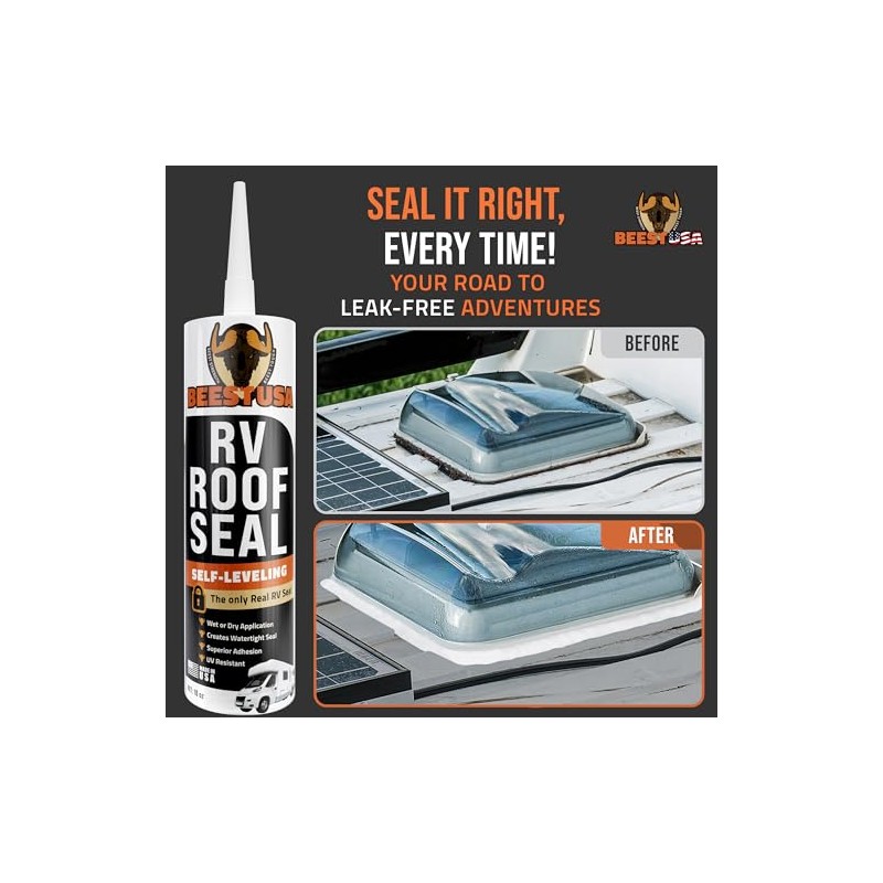 BEEST Self-Leveling RV Roof Sealant - 10 Oz for Waterproof