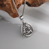 YWMAN Three Hares Necklace, Celtic Triple Hares Pendant, Stainless Steel