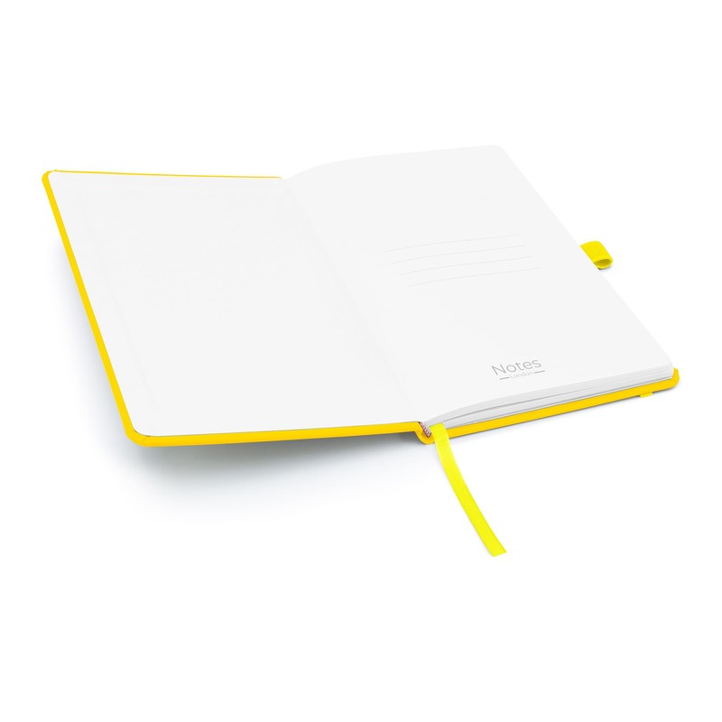 Notes London Plain Page A5 Notebook, White Unlined Blank Pages,