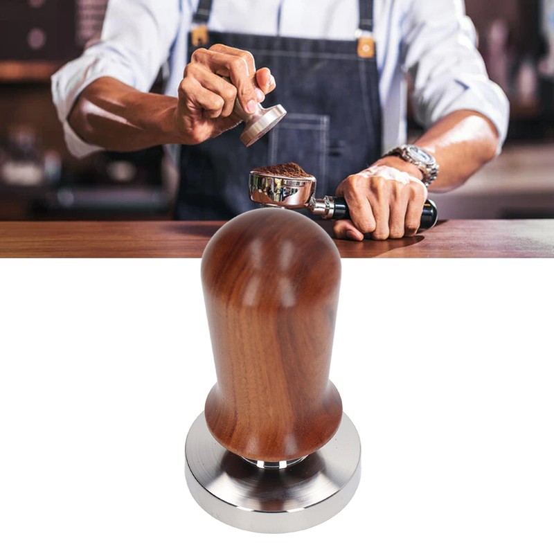 Coffee Tamper Separate Design Stainless Steel Ergonomic Wood Handle Portable