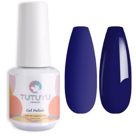 TUTUYU Deep Ocean Navy Blue Gel Nail Polish,0.51 Fl Oz UV/LED Soak Off Dark Blue Gel Polish for Manicure Salon and Nail Art Starter,Gel Nail Polish Kit Gifts for Women Girls - GP0060