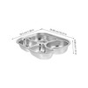 Zerodeko Food Divided Plate Section Stainless Steel Tray for Dinner