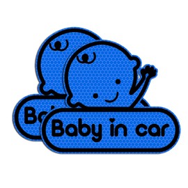 Dreothy 2Pack Baby in Car Reflective Stickers, Baby on Board Sign Safety Caution Decal Car Window Decal Stickers Waterproof SUV Bumper Stickers