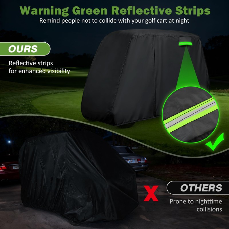 Waterproof Golf Cart Cover 4 Passenger for Yamaha/E-Z-Go/Cushman/Club Car/Evolution/ICON, Heavy