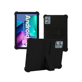 Case for WDYQJE A55/xiskt A5502/AISLPC A55 Android 13 Tablets 10 Inch,Soft Silicone Shock Proof Lightweight Stand Rubber Shell Protective,Kids Friendly Adjustable Stand Cover,Black