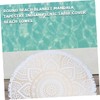 Alipis Beautiful Round Mandala Beach Towel White Microfiber Multi-Purpose for