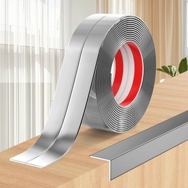 Mavionor Wall Corner Protector Peel and Stick Wall Molding Trim Flexible Self Adhesive Inside Outside Corner Guards Molding Trim for Edge Corner Ceiling, 1.6 in x 30 Ft, Silver