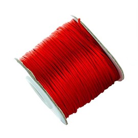 80 Yards 1.5mm Red Rattail Satin Nylon Trim Silk Cord Beading String Chinese Knotting Cord Macrame Thread Cord for Necklace Bracelet Braided Jewelry Making
