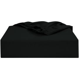 Soroor Bedding & Linen, Microfiber Single Fitted Sheet, Black Deep Pocket 12 inch Bed Sheet, Super Soft Fabric & Elastic Hem Fitted Sheets | 90 x 190 x 30 cm Single Bed Sheets