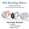 Silvora S925 Silver Cubic Zirconia Earrings, Sparkling Teardrop Shape/Rectangular/Rhombus Zirconia