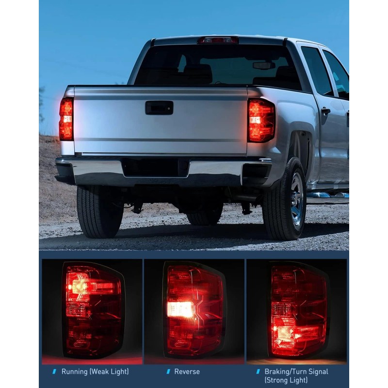 Nilight Taillight Assembly for 2014-2019 Chevy Silverado 1500 2500 HD