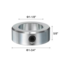 uxcell 4pcs Set Screw Shaft Collars 1-1/8" Bore Zinc Plated Steel Shaft Collars, 1-3/4" OD, 5/8" Width Axle Collar Clamp with Hex Wrench