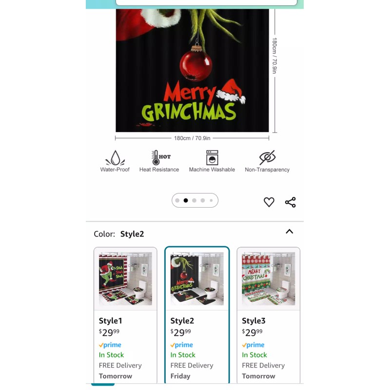 Unbranded the Grinch 4pc bathroom set - Black** new in