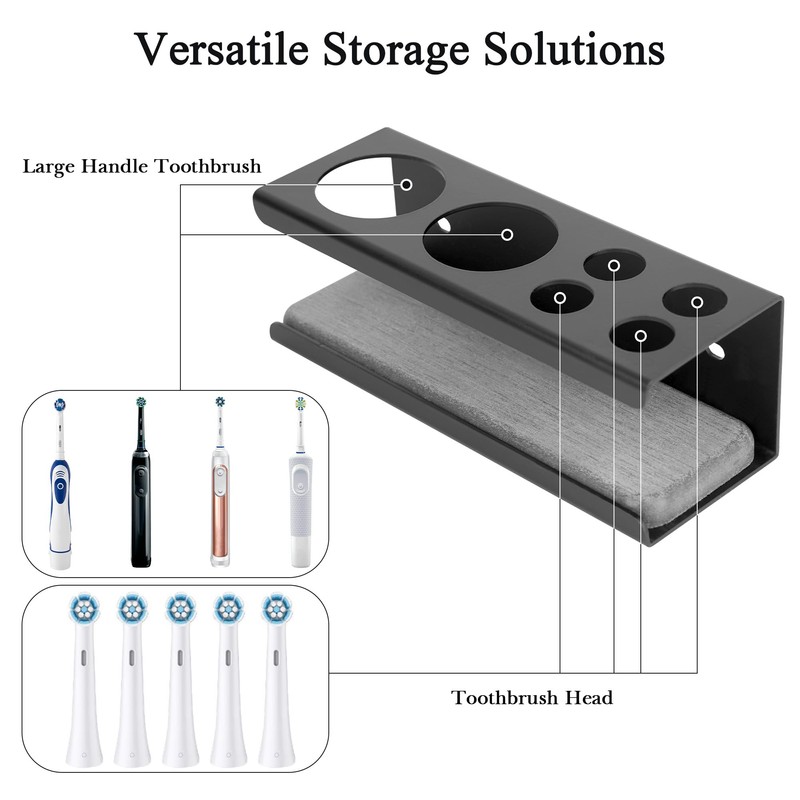 Linkidea Wall Mount Electric Toothbrush Holder, 2 Slots Aluminum Alloy