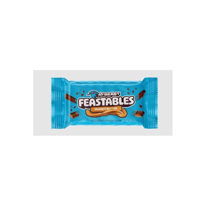 Feastables MrBeast Peanut Butter Milk Chocolate Chocolate Bar, Full Size