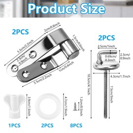 KITERI Toilet Seat Hinges Stainless Steel Toilet Seat Fittings Toilet Seat Hinges Replacement Universal Toilet Seat Top Fittings for Most Toilet Seats