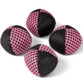 CALIBER GAMES Premium Juggling Balls Set of 4 - Bonus Ball Included! Professional & Beginner Friendly, Dual-Layer Comfort Grip, Weatherproof (2.5 oz) (Pink)