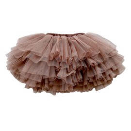 Falda tutú colorida para bebé y niña, de tul de 6 capas, 1-8T, Marrón, 2-3T