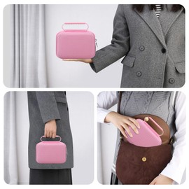 RAIALL Case for ORGSTA S002 Sticker Printer, Travel Bag for Mini Printer Portable Thermal Sticker Printer Label Maker, Label Printer Study Printer Storage Holder for Thermal Paper and Cable, Pink