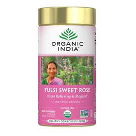 Orgánica India Tulsi – Té, Hojas Sueltas, Sweet Rose, 3.5 onzas