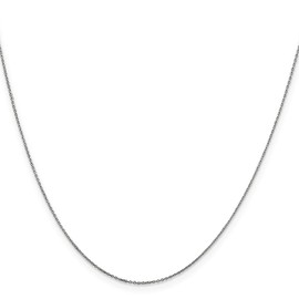 10k White Gold .5mm Solid Diamond-Cut Cable Chain Necklace 16"