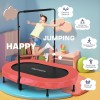 Unbranded Foldable Trampoline, Mini Rebounder Trampoline with Adjustable Handle, Exercise~