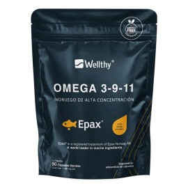 Wellthy Omega 3-9-11 Epax 90 Cápsulas Sabor Sin Sabor
