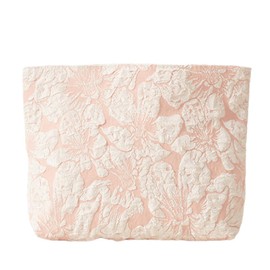 Large Cosmetic Pouch,Portable Makeup Bags with Zipper Soft Travel Toiletry Organizer Washable Pencil Case for Women Girls,Pink Embossed